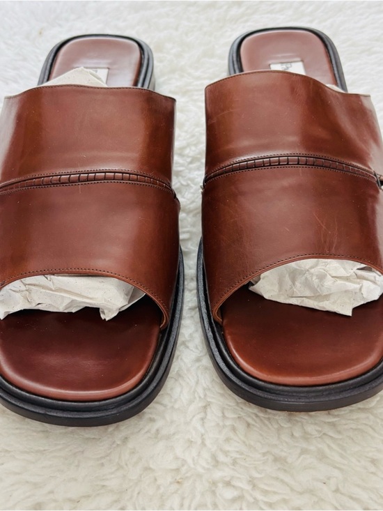 Paolo De Marco Handmade Brown Leather Slide Sandals size 14 M main image 11